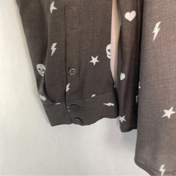 Torrid Dark Gray Lizzie Button Down Blouse with Skulls, Hearts, Stars. Size 3X. - Picture 5 of 12